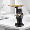 Bear Figurine with Tray Animal Ornament Cosmetic Jewelry Organizers Serving Tray for Living Room Table Home Decoration - Black view 3