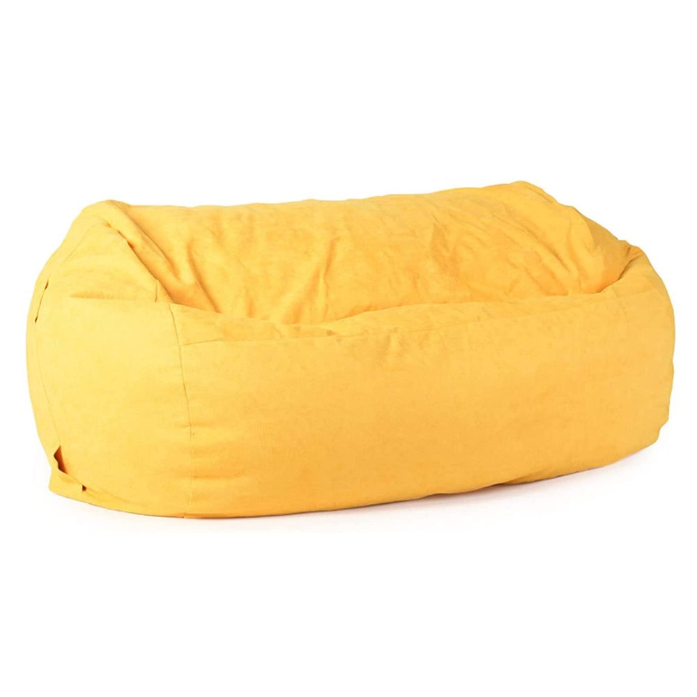 Sofa Lazy Sack Bean Bag Chair Cover Sofa Lazy (No Filler) Living Room Furniture Soft Washable Micro-Fiber Adult Beanbag Chair Outside Cover, Lazy Sofa Bed Cover,Yellow