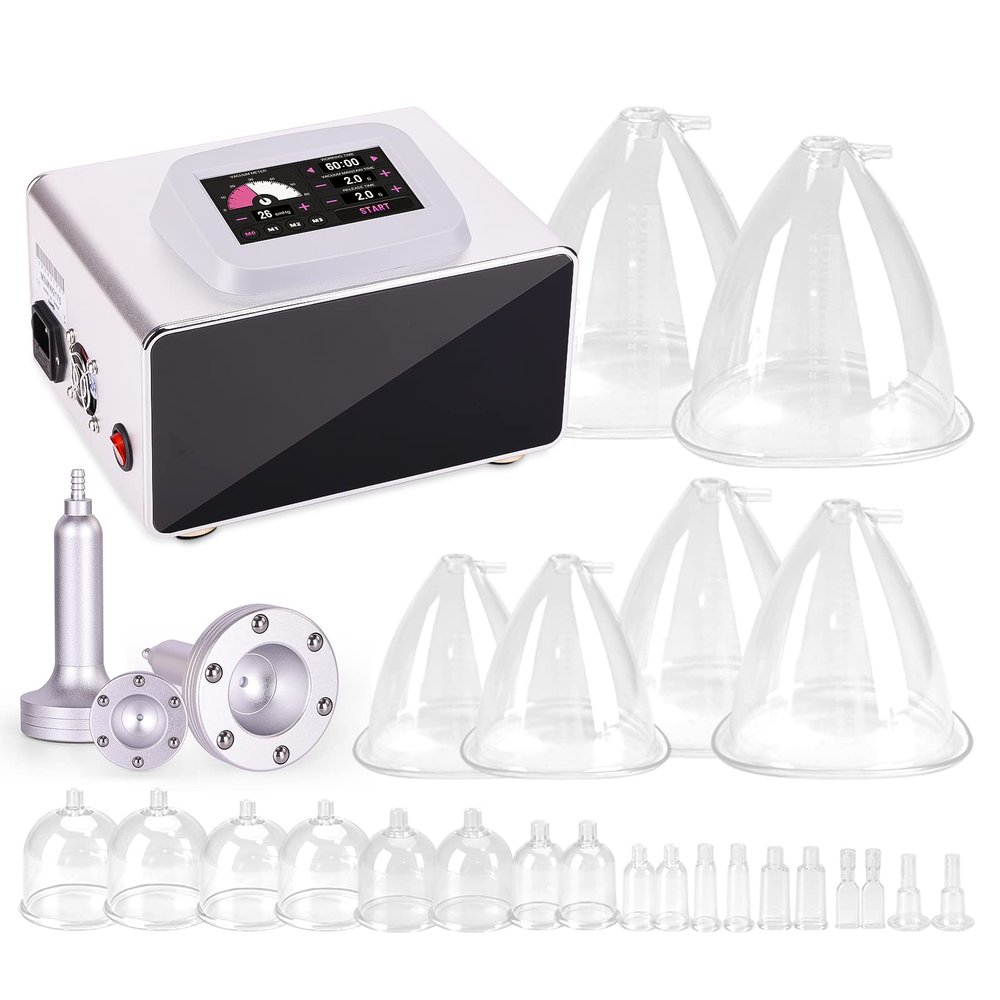 Yofuly Vacuum Therapy Machine with 1500mL Large Cups, Upgrade Vacuum Cupping Machine with Touch Screen, Vacuum Therapy Machine with 24 Cups and 3 Gua Sha Handles