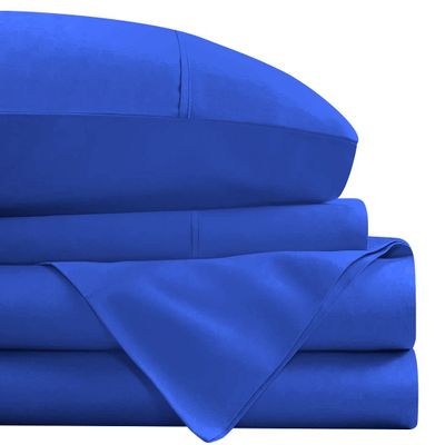 4 Piece RV Sheets Set, Luxury Breathable & Cooling Sheets Sheets 1000 Thread Count 100% Egyptian Cotton, 12 Inch Deep Pocket RV Bunk Size (35"X79"), Royal Blue