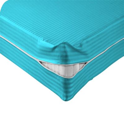 PG Beddings Zipper Fitted Sheet Decorative, 100% Egyptian Cotton, 1000 Thread Count 12 Inch Deep Pocket Queen Size, Stripe Black Around The Mattress