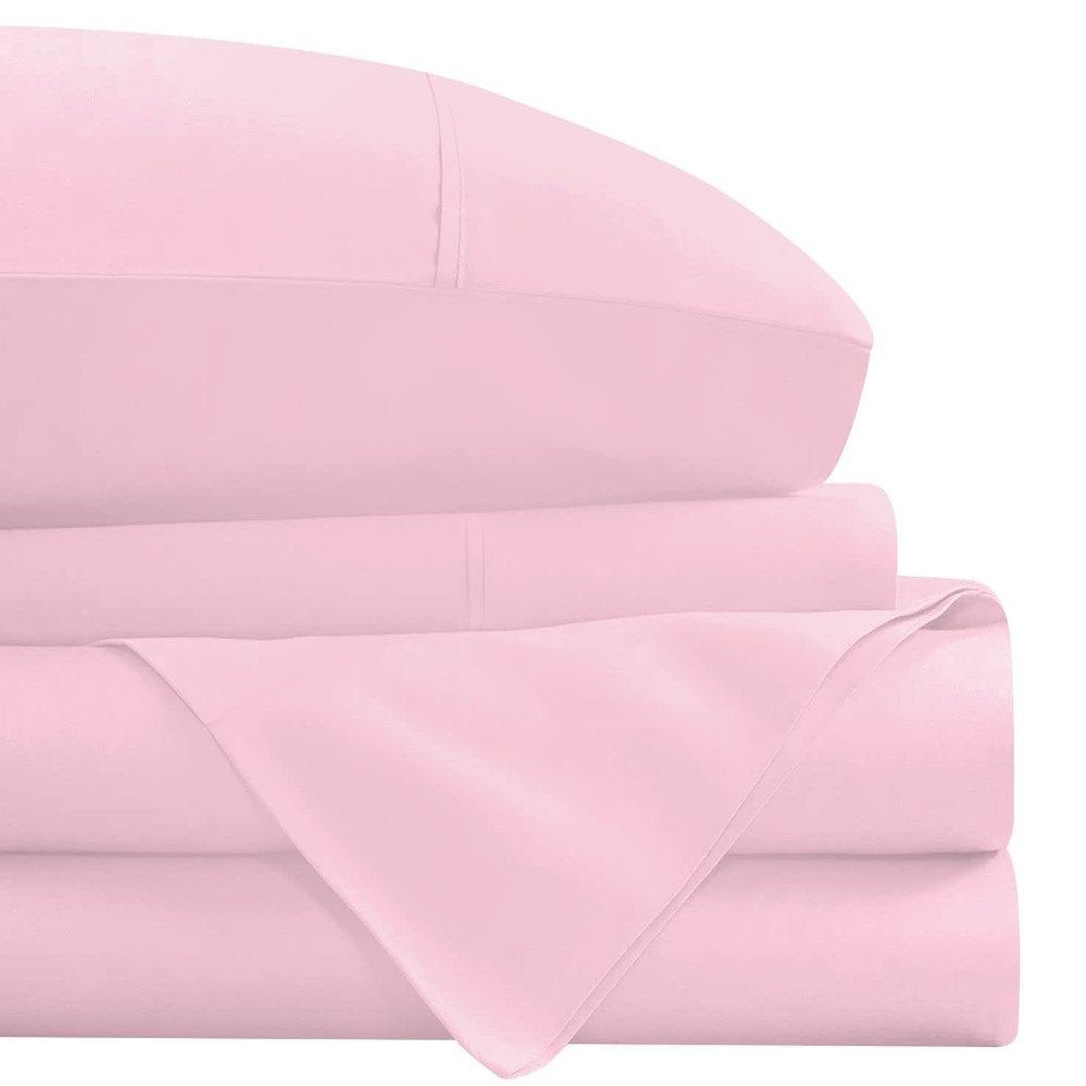 4 Piece RV Sheets Set, Luxury Breathable & Cooling Sheets Sheets 1000 Thread Count 100% Egyptian Cotton, 12 Inch Deep Pocket Full Size (54"X75"), Light Pink