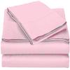 4 Piece RV Sheets Set, Luxury Breathable & Cooling Sheets Sheets 1000 Thread Count 100% Egyptian Cotton, 12 Inch Deep Pocket Full Size (54"X75"), Light Pink view 2
