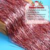 CCINEE 2000 Strands Christmas Tinsel Icicles, 19.7" Shiny Mylar Foil Icicle for Xmas Tree, Holiday, Birthday, Wedding, Party Hanging Decoration, Pink view 3