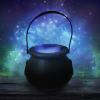 1Set Atomized Ambient Light Cauldron with Light Witch Candy Bucket with Witch Cauldron Kids Lighted Cauldron Pot LED Fog Maker LED Decor Halloween Plastic Fog Machine view 3
