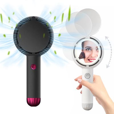 3-In-1 Mini Handheld Fan with Mirror for Makeup, Portable Makeup Fan