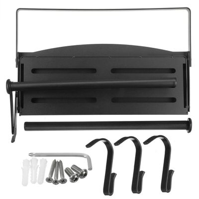 Magnetic Spice Rack, Space Saver for Refrigerator and Microwave Oven, Magnetical Fridge Shelf for Jars, Seaoning, tins and Utensils (Black)