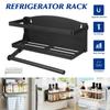 Magnetic Spice Rack, Space Saver for Refrigerator and Microwave Oven, Magnetical Fridge Shelf for Jars, Seaoning, tins and Utensils (Black) view 4