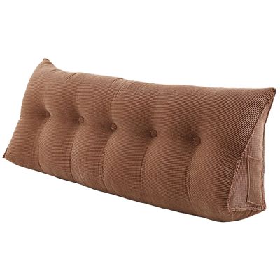 Karnado Bed Rest Back Long Reading Wedge Pillow Headboard Daybed Cushion for Queen Size and California King Size Bed Extra Large Lounge Back Support Pillow (Color : Brown, Size : 59 x 9 x 19 inch)