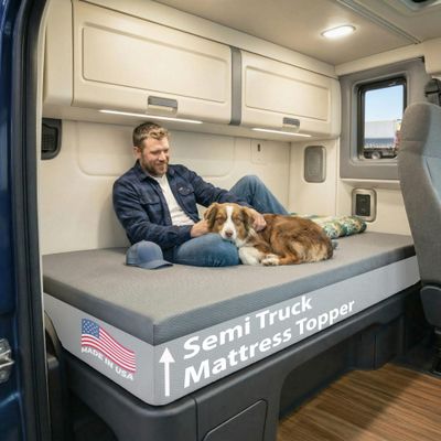 FoammaUSA 3" x 35" x 79" Semi Truck Firm Foam Mattress Topper with Washable Water-Resistant Protective Cover, Comfortable and Durable, CertiPUR-US Certified, Made in USA