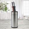 Muteiki Umbrella Umbrella Stands Creative Leather,Round Silver Umbrella Stand,Metal Umbrella Holder Rack Rubber Bucket Bottom Interior Home Decoration for Home Office view 3