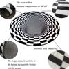 3D Carpet Bottomless Hole Optical Illusion Area Rug, Black and White Plaid Rug, Checkered Optical Illusions Rug, for Dining Room Carpet Home Bedroom Floor Mat,4,63 * 63 inch view 2