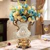 Elegant Large Flower Vases Table Centerpiece for Kitchen Dining Living Room Home Decor, European Retro Tall Big Glass Flowers Chinese Vases for Bedroom Decorations, Best Gift White 11.81in 8.66in view 2