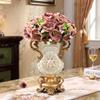 Elegant Large Flower Vases Table Centerpiece for Kitchen Dining Living Room Home Decor, European Retro Tall Big Glass Flowers Chinese Vases for Bedroom Decorations, Best Gift White 11.81in 8.66in view 3