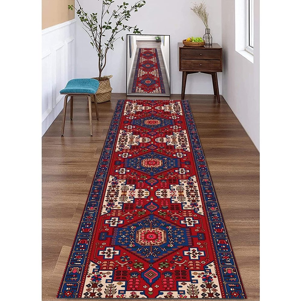 Classic Hallway Narrow Runner Rug with Rubber Backing, 1m/2m/3m/4m/5m/6m Extra Long Carpet Runner for Corridor Aisle Stairs Floor Non-Slip Mat (Size : 2.6 ft x 13.1 ft)