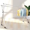 YSUEFIJO Clothes Drying Rack Small Folding, Folding Laundry Rack for Air Drying Clothing, Length Adjustable Saves Space Laundry Drying Rack, Adjustable Stainless Steel Garment Rack (200cm/79in) view 2