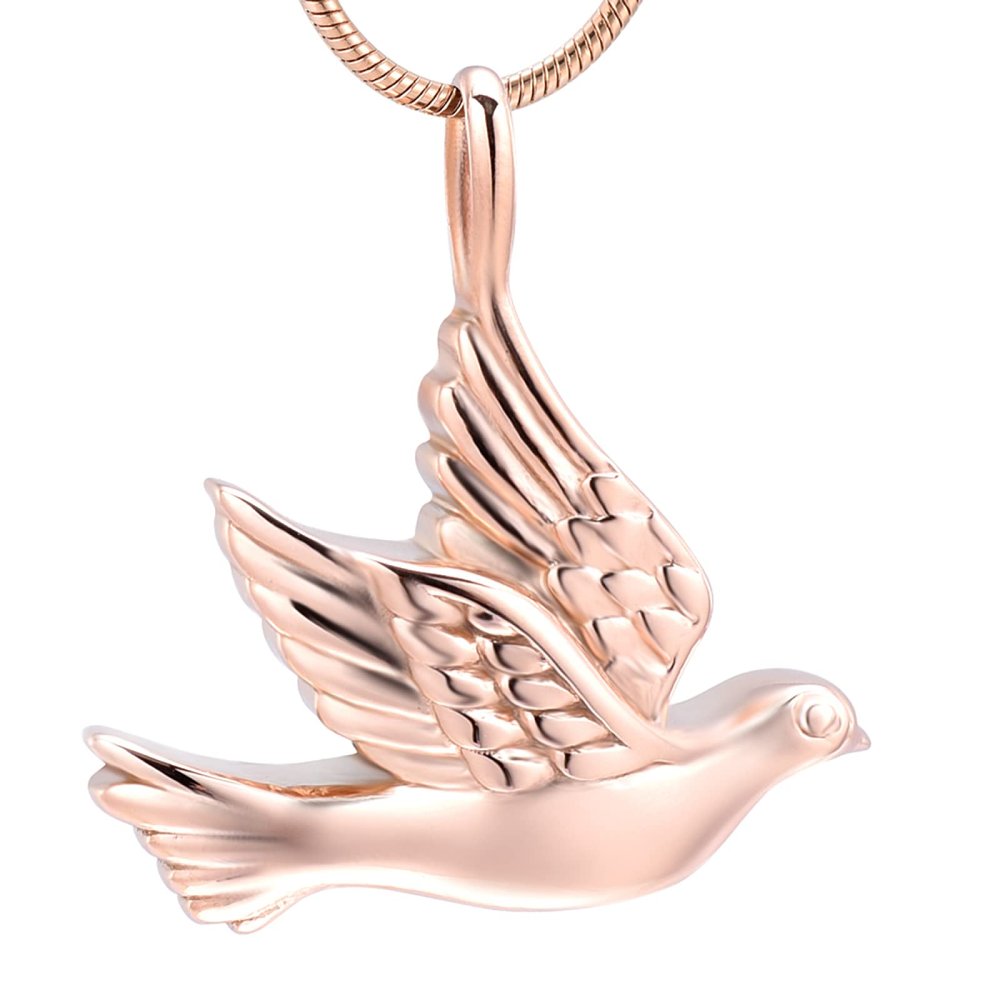 SHEIL Pet Ashes Urn Pendant - Peave Dove Stainless Steel Crematon Jewelry Keepsake Funeral Memorial Necklace for Women Men,3