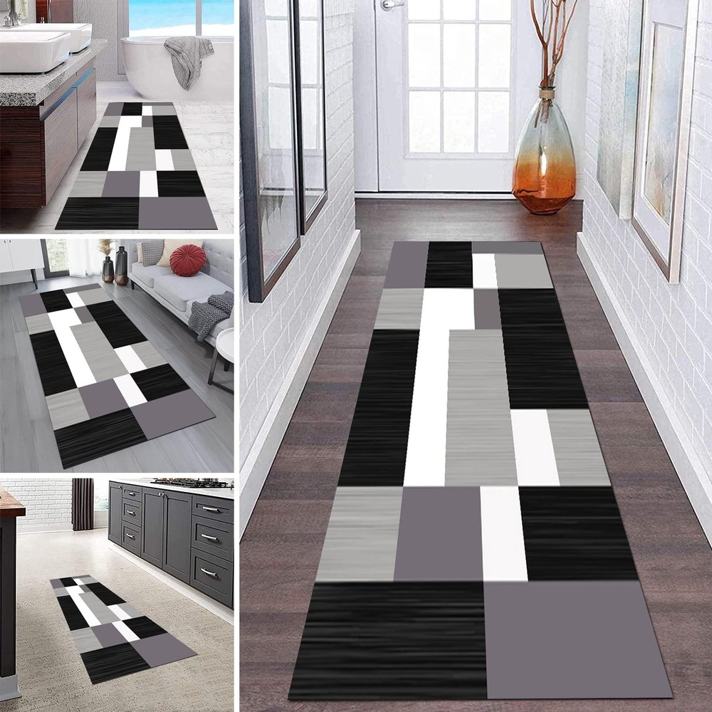 Contemporary Hallway Runner Rug, Modern Washable Area Rug Corridor/Kitchen/Bedroom/Living Room/Entryway/Stair Carpet Runner Mat 60x350cm/80x450cm (Size : 2 ft x 13.1 ft)