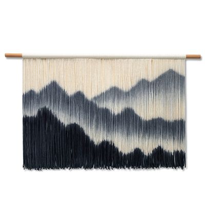 Aurtem Large Macrame Wall Hanging Tapestry, Hand Woven Faraway MountainBoho Tapestry For Bedroom,Dip Dyed Yarn Boho Wall Decor Geometric Dcor Wall Tapestry For Bedroom Living Room Apartment Porch