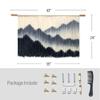 Aurtem Large Macrame Wall Hanging Tapestry, Hand Woven Faraway MountainBoho Tapestry For Bedroom,Dip Dyed Yarn Boho Wall Decor Geometric Dcor Wall Tapestry For Bedroom Living Room Apartment Porch view 4