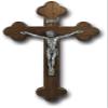 10" Walnut Cross with Genuine Pewter Corpus view 1