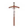 10" Walnut Wood Cross w/Silver Papal Corpus view 1