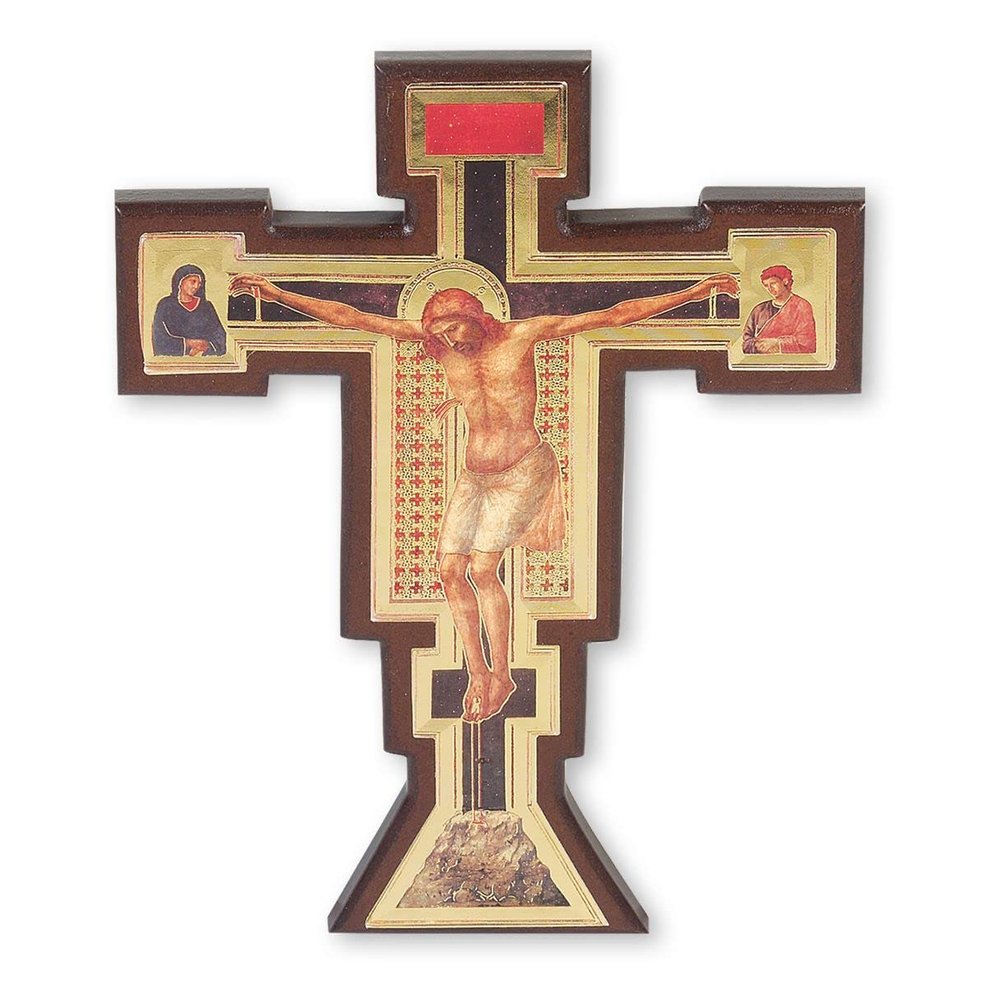 12" Giotto Wood Italian Art Renaissance Crucifix