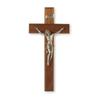 11" Walnut Cross with a Fine Pewter Corpus view 1