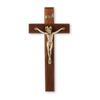 11" Walnut Cross W/Antique Silver Salerni Corpus view 1