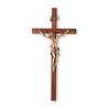 11" Walnut Cross with a Museum Gold Plated Corpus view 1