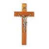 11" Natural Cherry Cross with a Fine Pewter Corpus view 1