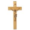 11" Oak Cross with a Museum Gold Plated Corpus view 1
