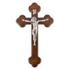 10" Latin Walnut Cross with Genuine Pewter Corpus with Halo view 1
