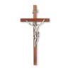 11" Walnut Cross with a Fine Pewter Corpus view 1