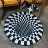 3D Carpet Bottomless Hole Optical Illusion Area Rug, Checkered Optical Illusions Rug, for Dining Room Carpet Home Bedroom Floor Mat,2,63 * 63 inch view 1