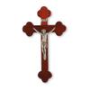 10" Latin Style Dark Cherry Crucifix with Genuine Pewter Corpus view 1