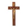 10" Walnut Crucifix W/Museum Gold Corpus view 1