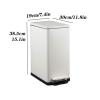 TOMYEUS Trash Cans 10L Narrow Trash Can with Lid Stainless Steel Home Bathroom Living Room Kitchen Trash Can Simple Design, White/Black Kitchen Bathroom Trash Cans (Color : Black) view 2