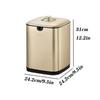 TOMYEUS Trash Cans Creative Stainless Steel Trash Can with Lid for Home Living Room Kitchen Office High-Grade Filter Tea Residue Tea Trash Can, 6L/9L Kitchen Bathroom Trash Cans view 2
