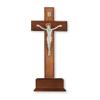 10" Walnut Standing Crucifix W/Salerni Silver Corpus view 1