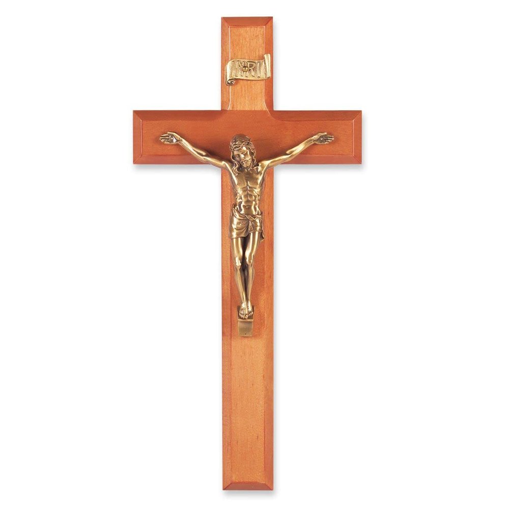 11" Natural Cherry Cross w/Museum Gold Corpus