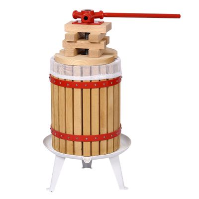 Veemuaro 4.8 Gallon Fruit Wine Press, 18 Liter Manual Juice Maker, Solid Wood Basket with 6 Blocks Cider Heavy Duty Wine Making Press, Juice Cider Wine Press for Outdoor, Kitchen and Home