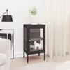 ZQQLVOO Storage Cabinet, Freestanding Floor Cabinet, Display Cabinet with Doors, for Living Room, Office, Garage, Home, Sideboard Black 15"x13.8"x27.6" Steel and Glass view 1