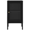 ZQQLVOO Storage Cabinet, Freestanding Floor Cabinet, Display Cabinet with Doors, for Living Room, Office, Garage, Home, Sideboard Black 15"x13.8"x27.6" Steel and Glass view 3