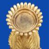 11" Double Face Buddha with Candle Holder on Wooden Base - Brass view 4