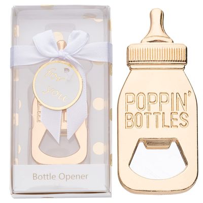 24PCS Baby Bottle Openers for Baby Shower Favors,Gifts,Decorations,or Souvenirs for Guests with Gift Box,Popping Design for Boy or Girl
