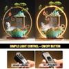 Ceramic Maitreya Buddha Incense Burner, Waterfall Lotus LED Light Ring Backflow Aromatherapy Ornament, with Incense Cones for Home Office Decor for Relaxation Yoga Gift (Crane-2) view 4