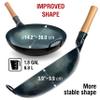 YOSUKATA Blue Round Bottom Wok Pan  14" Woks and Stir Fry Pans + 17 Wok Spatula and Ladle - Set of 2 Heat-Resistant Wok Tools view 2
