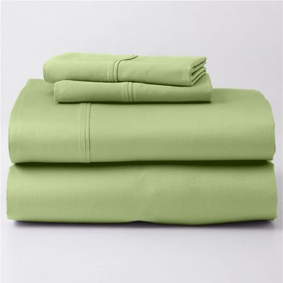Real-Giza-600-Thread-Count-Sheets-100%-My-Egyptian-Giza-Queen-Dream-Size-Pillow-Sheet-Set, Soft Silky Sateen Weave Breathable, Fits Upto 15" Deep Pockets, Long Staple Giza Cotton - Queen, Sage