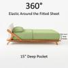 Real-Giza-600-Thread-Count-Sheets-100%-My-Egyptian-Giza-Queen-Dream-Size-Pillow-Sheet-Set, Soft Silky Sateen Weave Breathable, Fits Upto 15" Deep Pockets, Long Staple Giza Cotton - Queen, Sage view 3